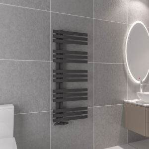 Aversa 1200x500mm Anthracite Heated Towel Rail