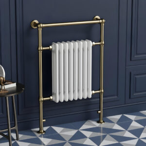 Sierra 952x659mm Brushed Brass Heated Towel Rail