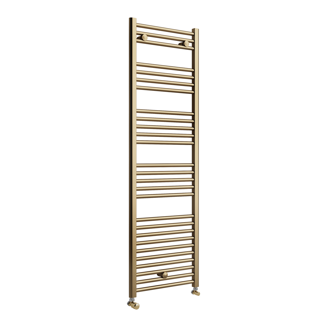 Aura Brushed Brass Heated towel rail | Bathroom Heating | Vaporo Solutions | Heating Ireland