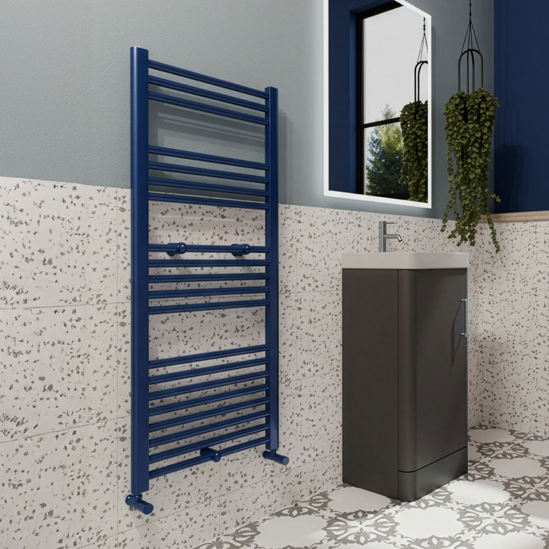 Aura Blue Heated towel rail | Bathroom Heating | Vaporo Solutions | Heating Ireland