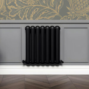Circa black 2 column designer radiator | Vaporo Solutions Ireland