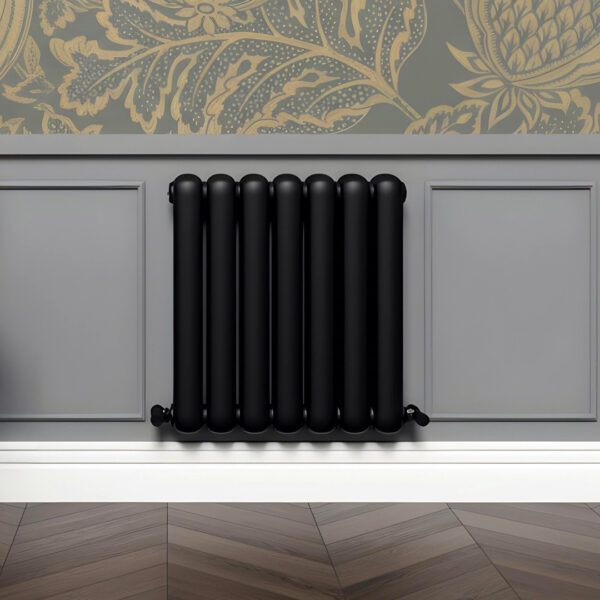 Black Wavy Radiator Circa 600 x 510 Vertical Black Radiator | Direct Radiators
