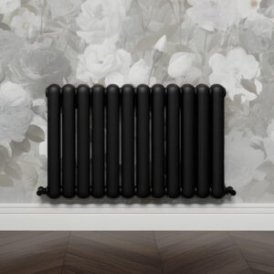 Circa black 2 column designer radiator | Vaporo Solutions Ireland