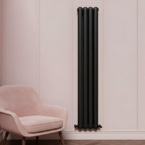 Circa black 2 column designer radiator | Vaporo Solutions Ireland