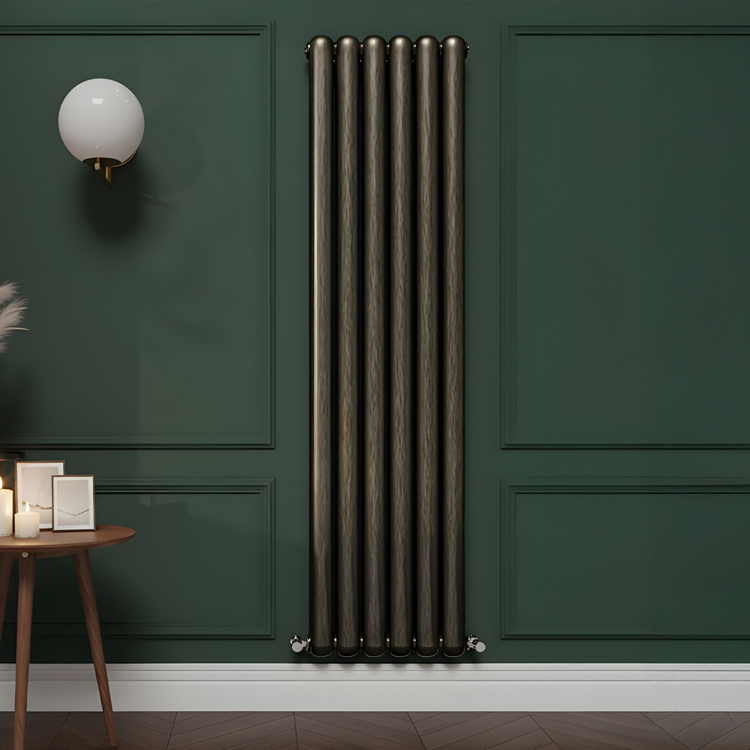 Circa brushed bronze 2 column designer radiator | Vaporo Solutions Ireland