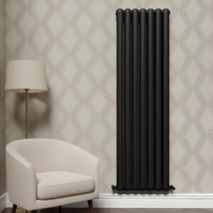 Circa black 2 column designer radiator | Vaporo Solutions Ireland