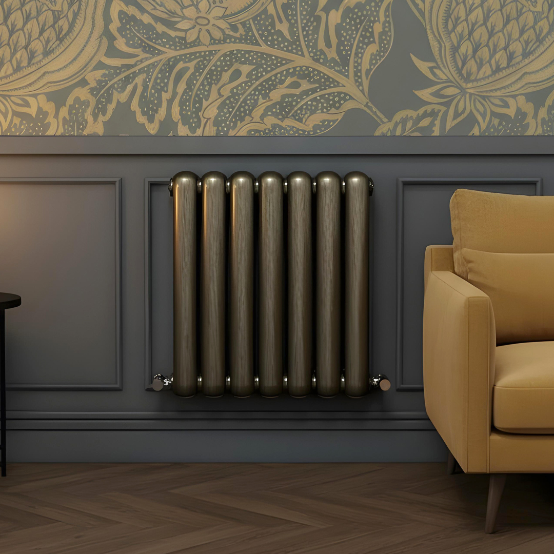 Circa brushed bronze 2 column designer radiator | Vaporo Solutions Ireland