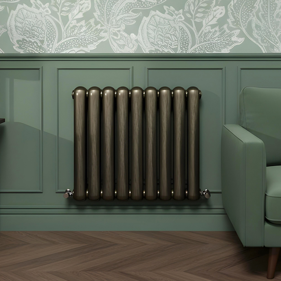 Circa brushed bronze 2 column designer radiator | Vaporo Solutions Ireland