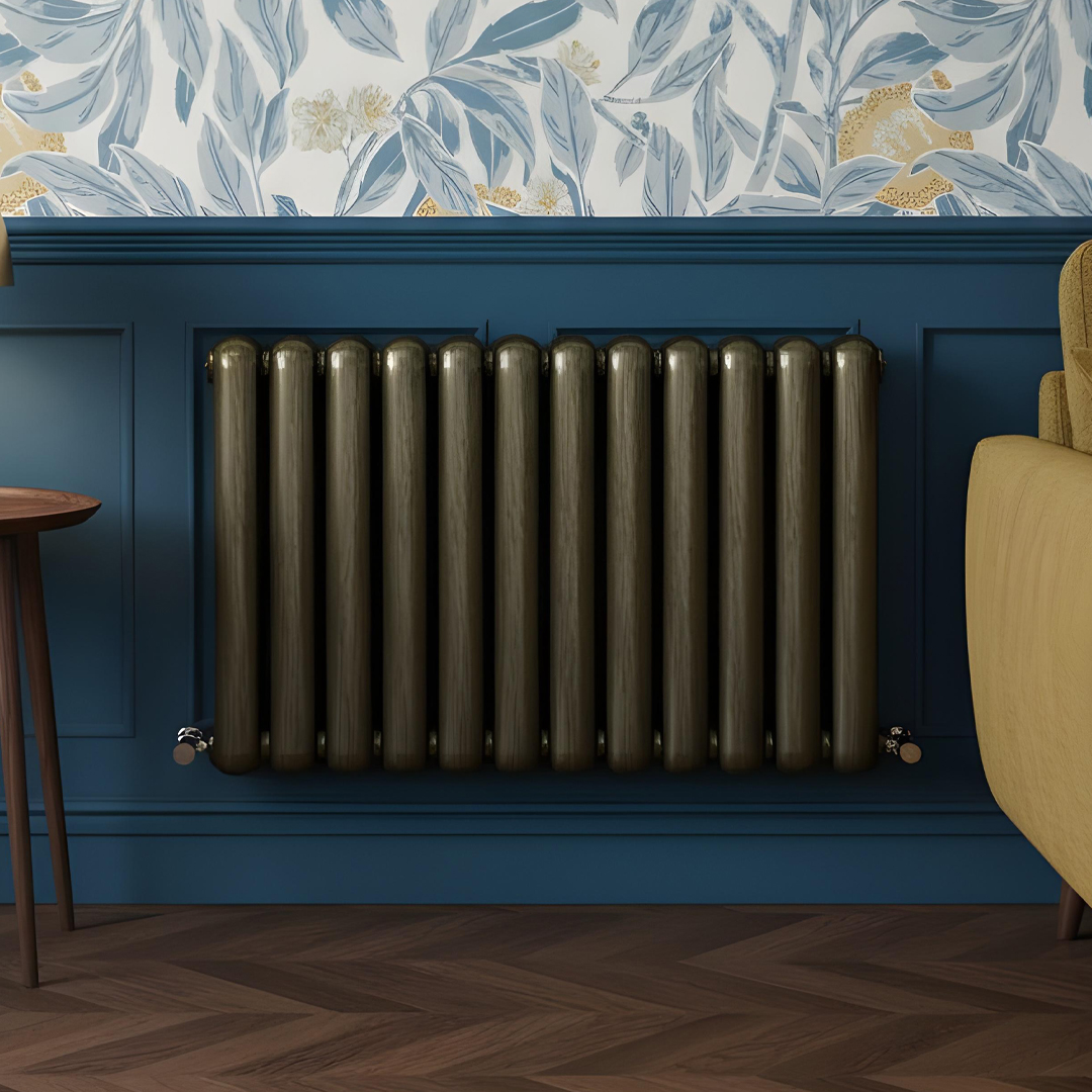 Circa brushed bronze 2 column designer radiator | Vaporo Solutions Ireland