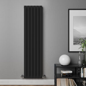 Affinity Black Double 1800 x 462mm Vertical Designer Radiator